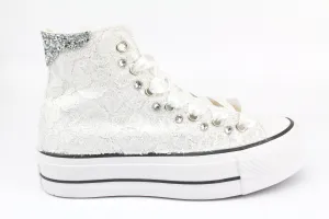 Converse All Star Platform Pizzo Argento & Strass Street Fashioned