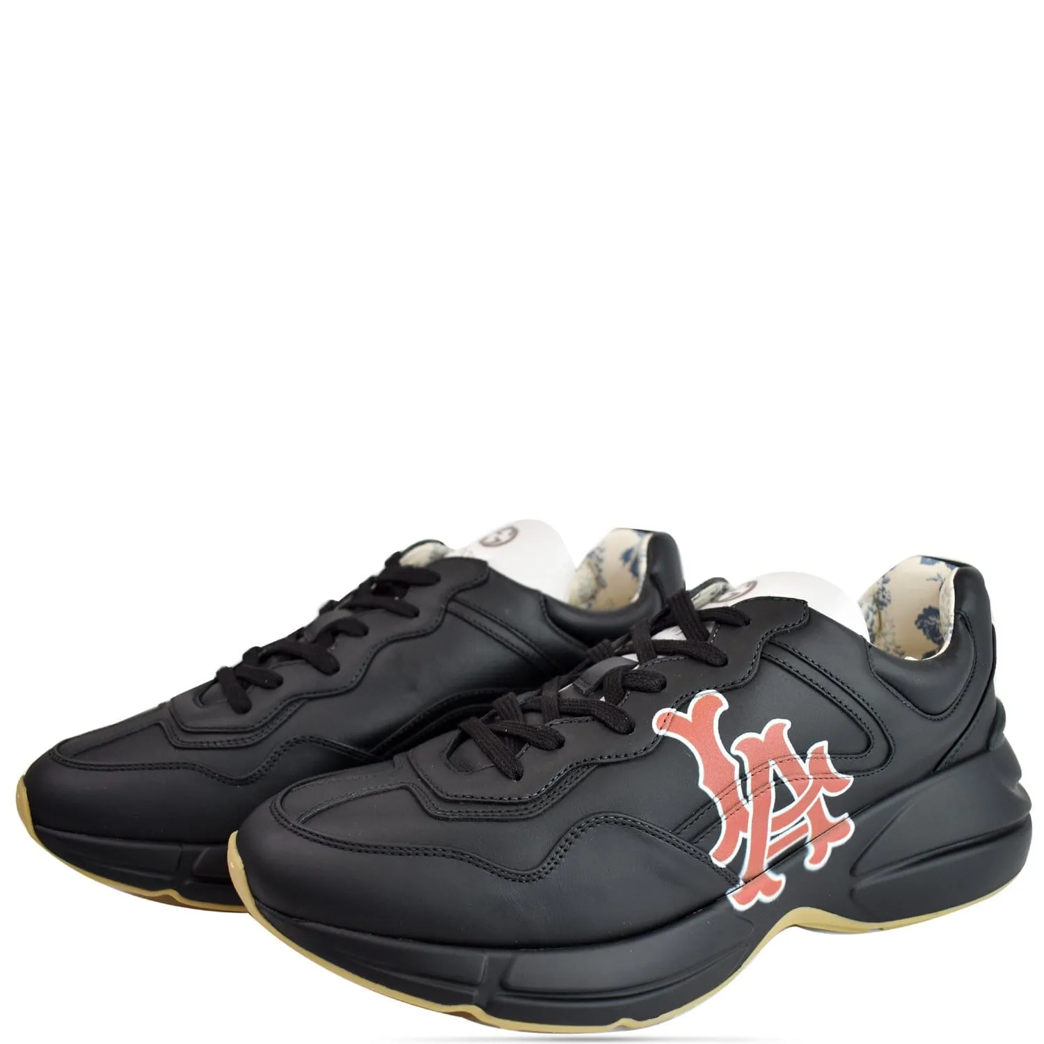 Adaptive Gucci Rhyton LA Angels Leather Sneakers Black 548637 US 9