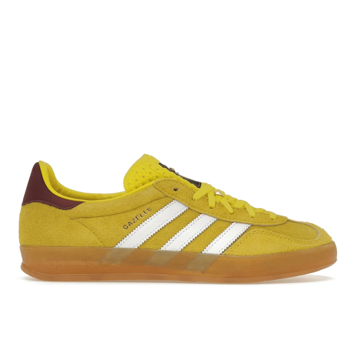 Adidas Gazelle Indoor Bright Yellow Collegiate Burgundy Casual Comfort