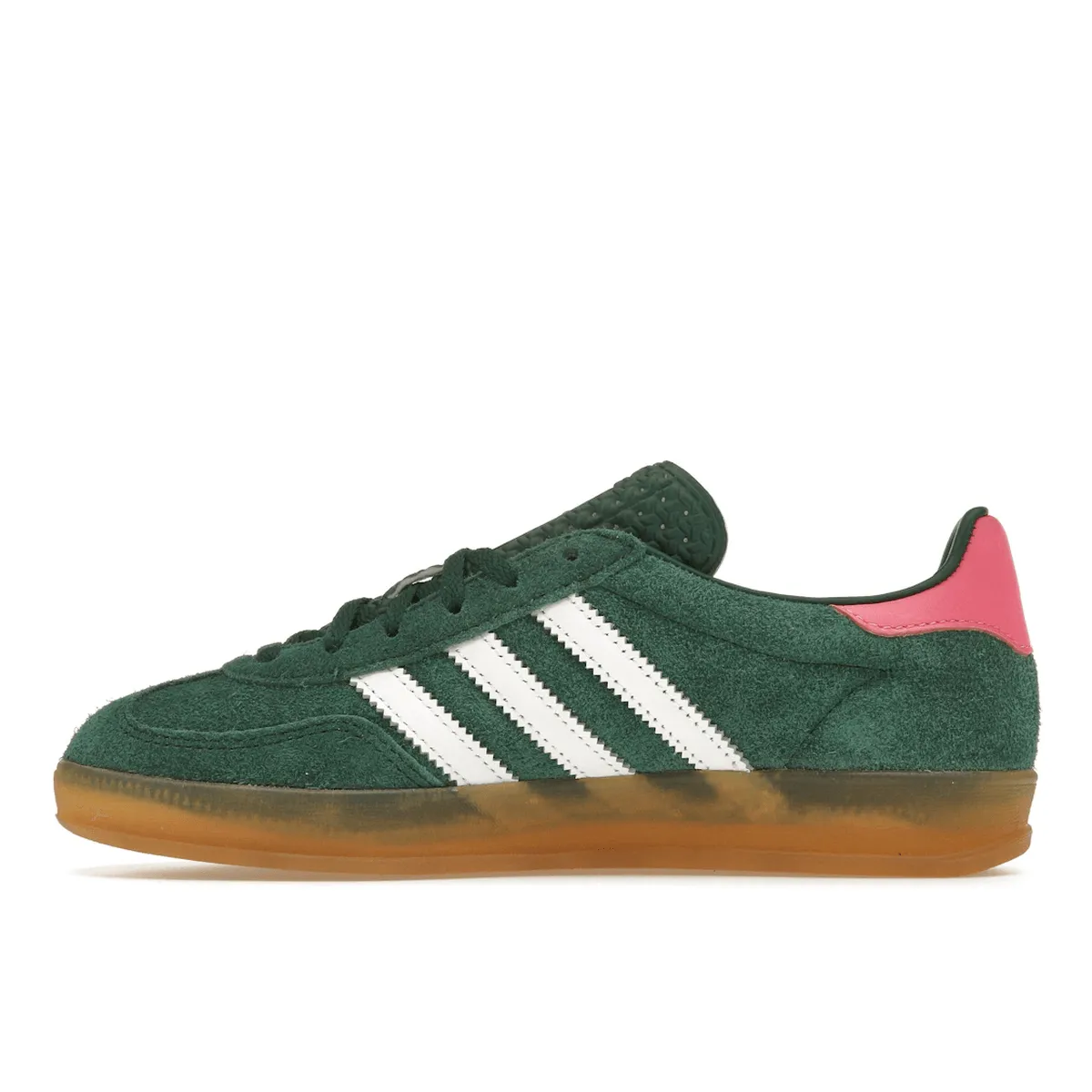 Adidas Gazelle Indoor Collegiate Green Lucid Pink Canvas Upper