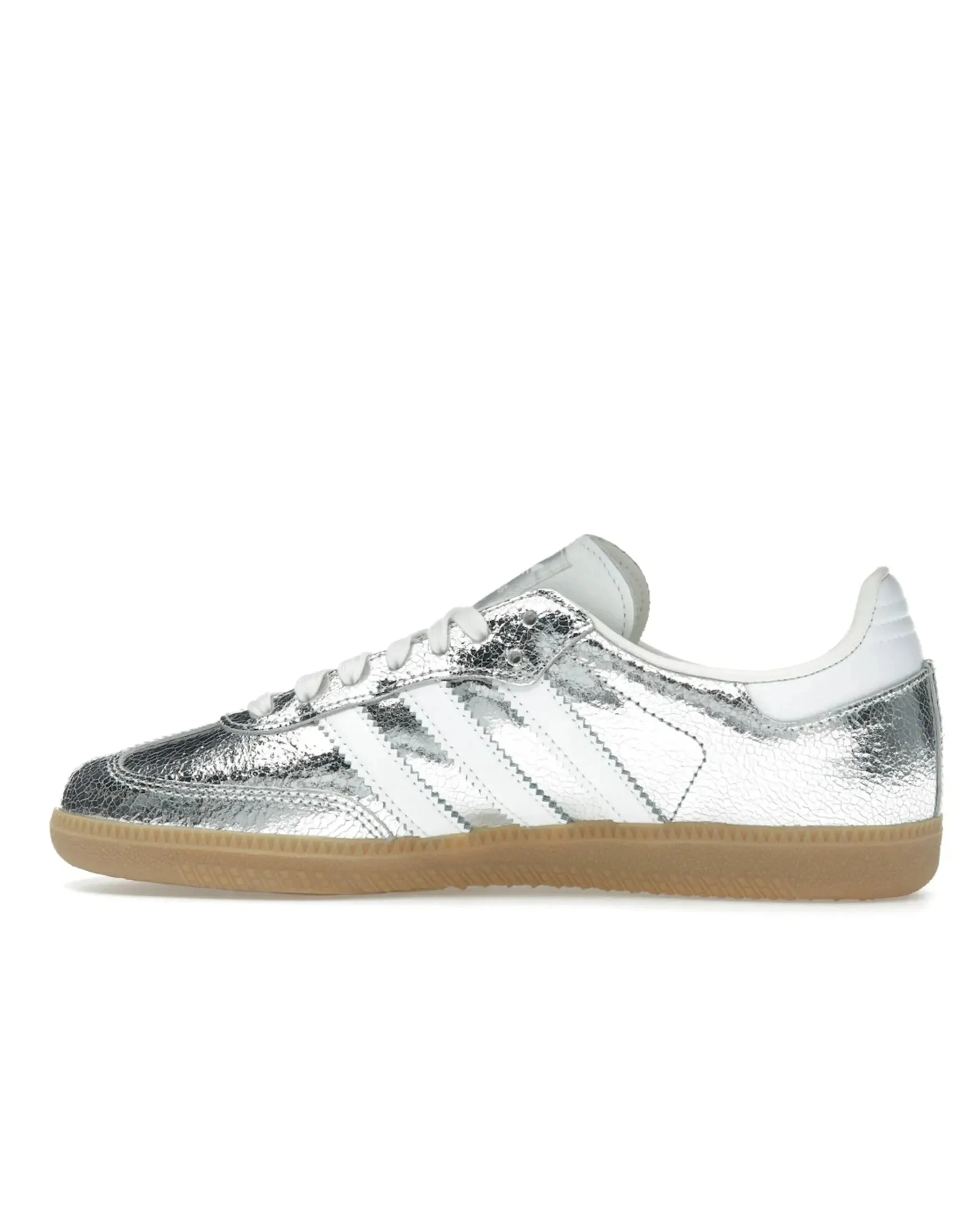 Adidas Samba OG Silver Metallic Cracked Leather Active Step Comfort