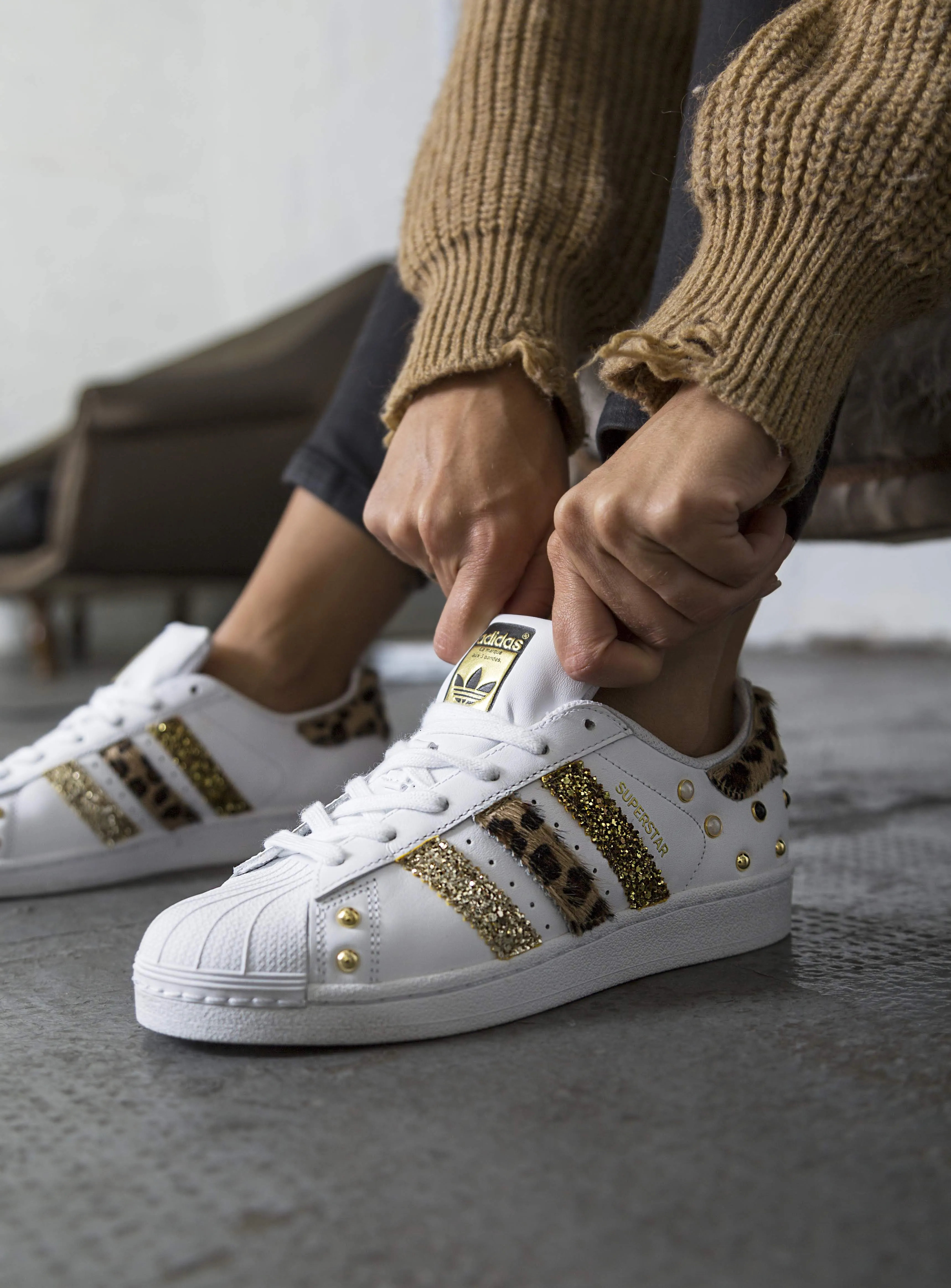 Adidas Superstar Maculate Glitter & Borchie Casual Performance School Pace