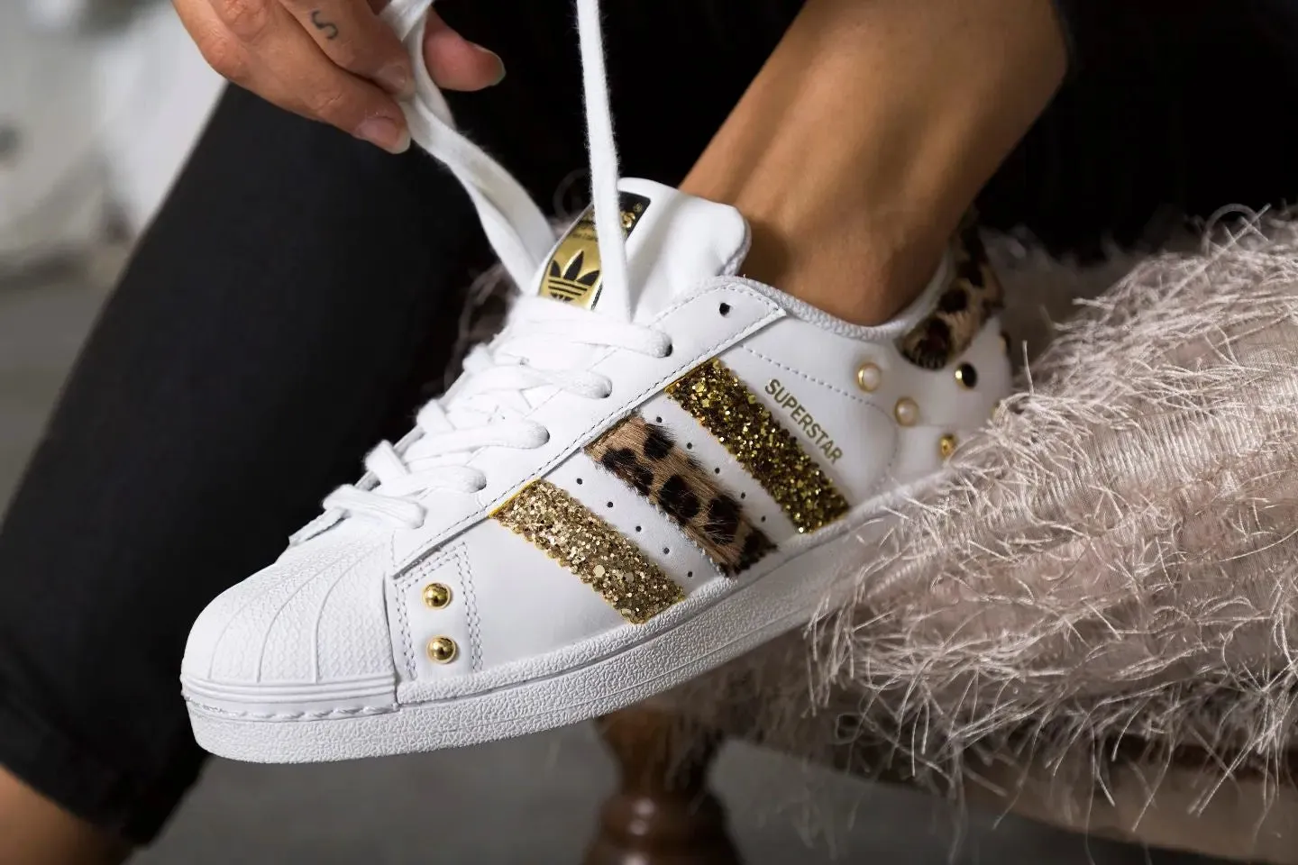 Adidas Superstar Maculate Glitter & Borchie Soft Glide