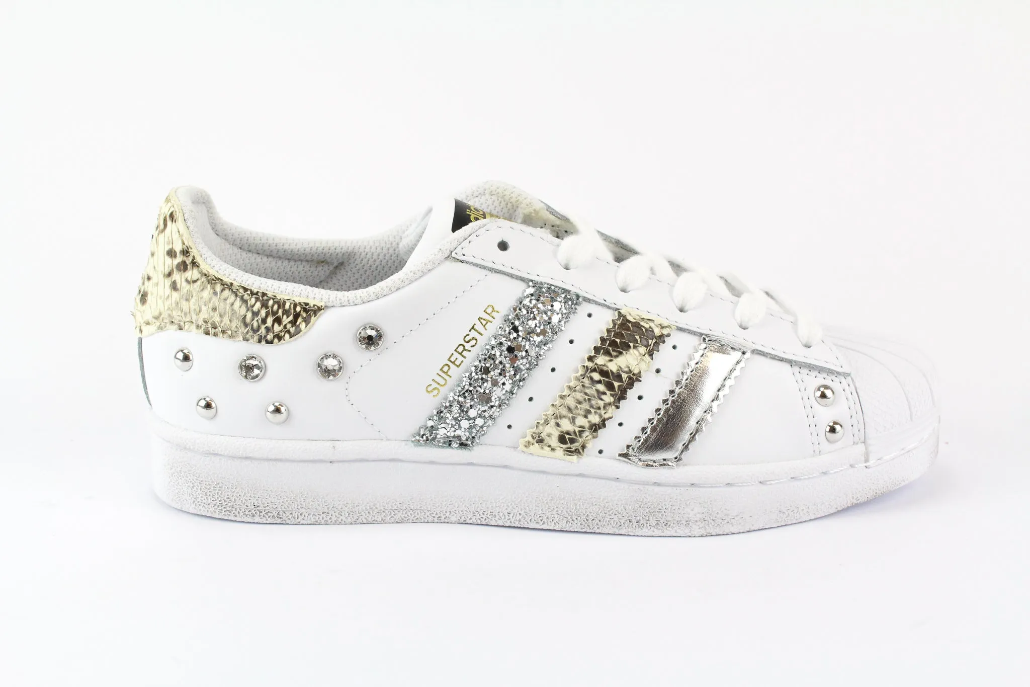 Adidas Superstar Pitone Silver Glitter & Borchie Light Walk-Step