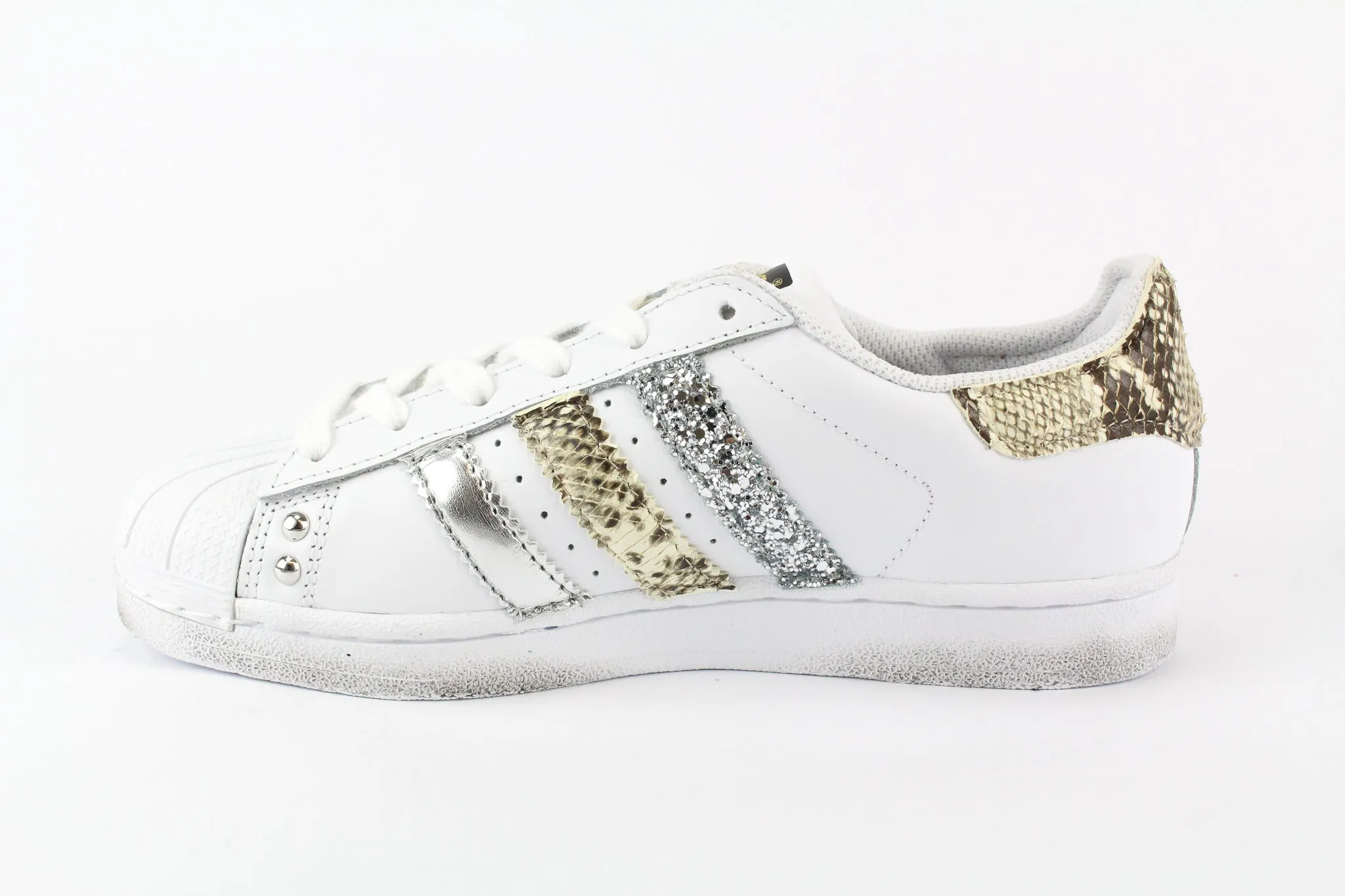 Adidas Superstar Pitone Silver Glitter & Borchie Light Walk-Step