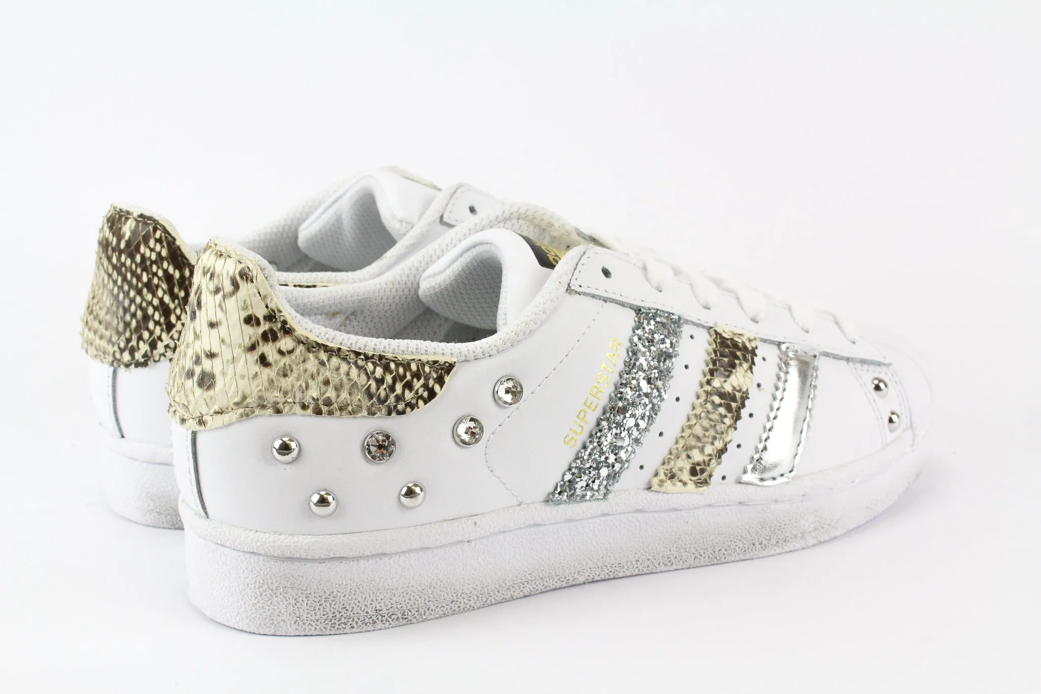 Adidas Superstar Pitone Silver Glitter & Borchie Light Walk-Step