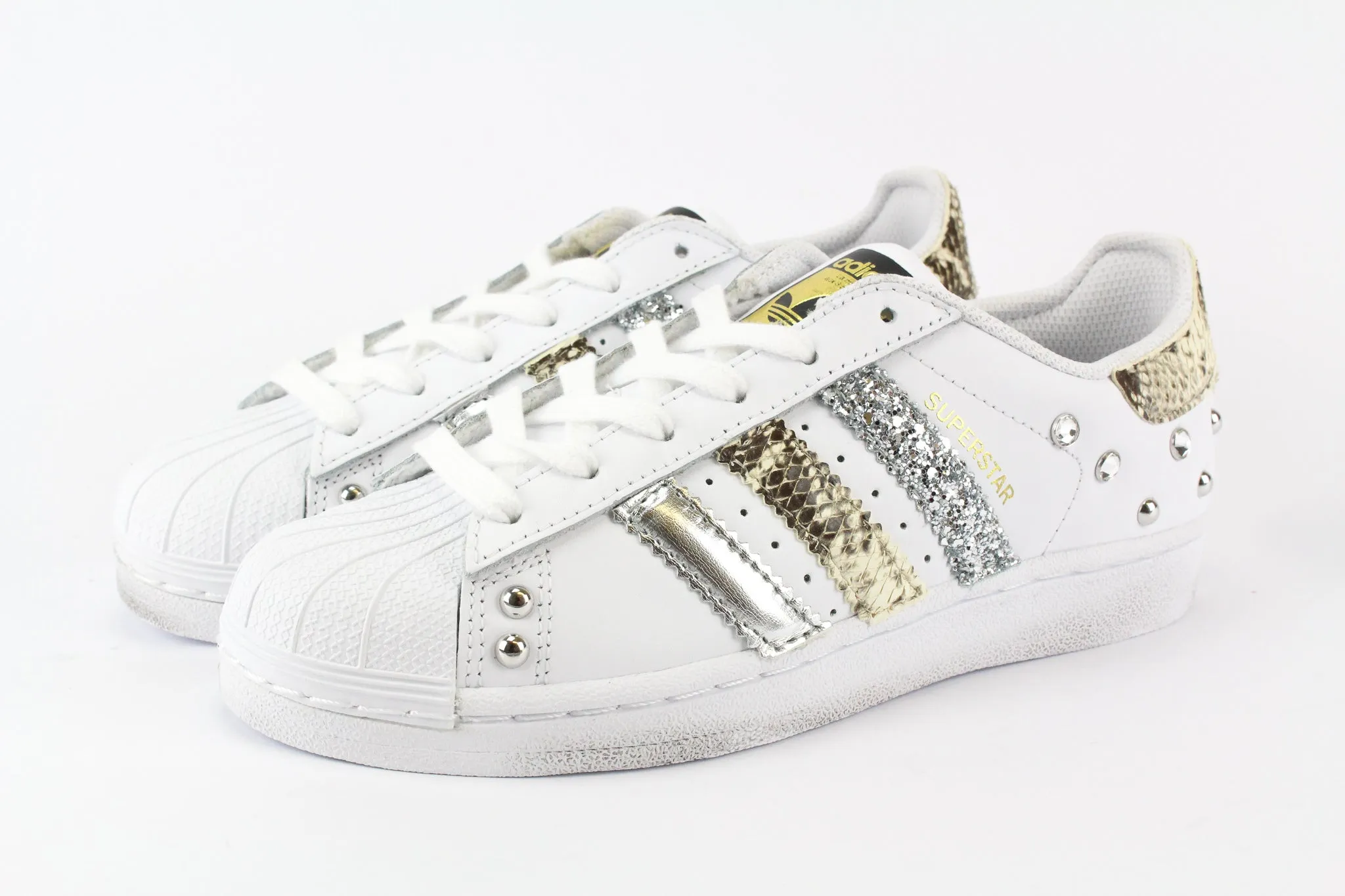 Adidas Superstar Pitone Silver Glitter & Borchie Light Walk-Step