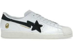 Adidas Superstar Vintage Bape White Black Simple Fit
