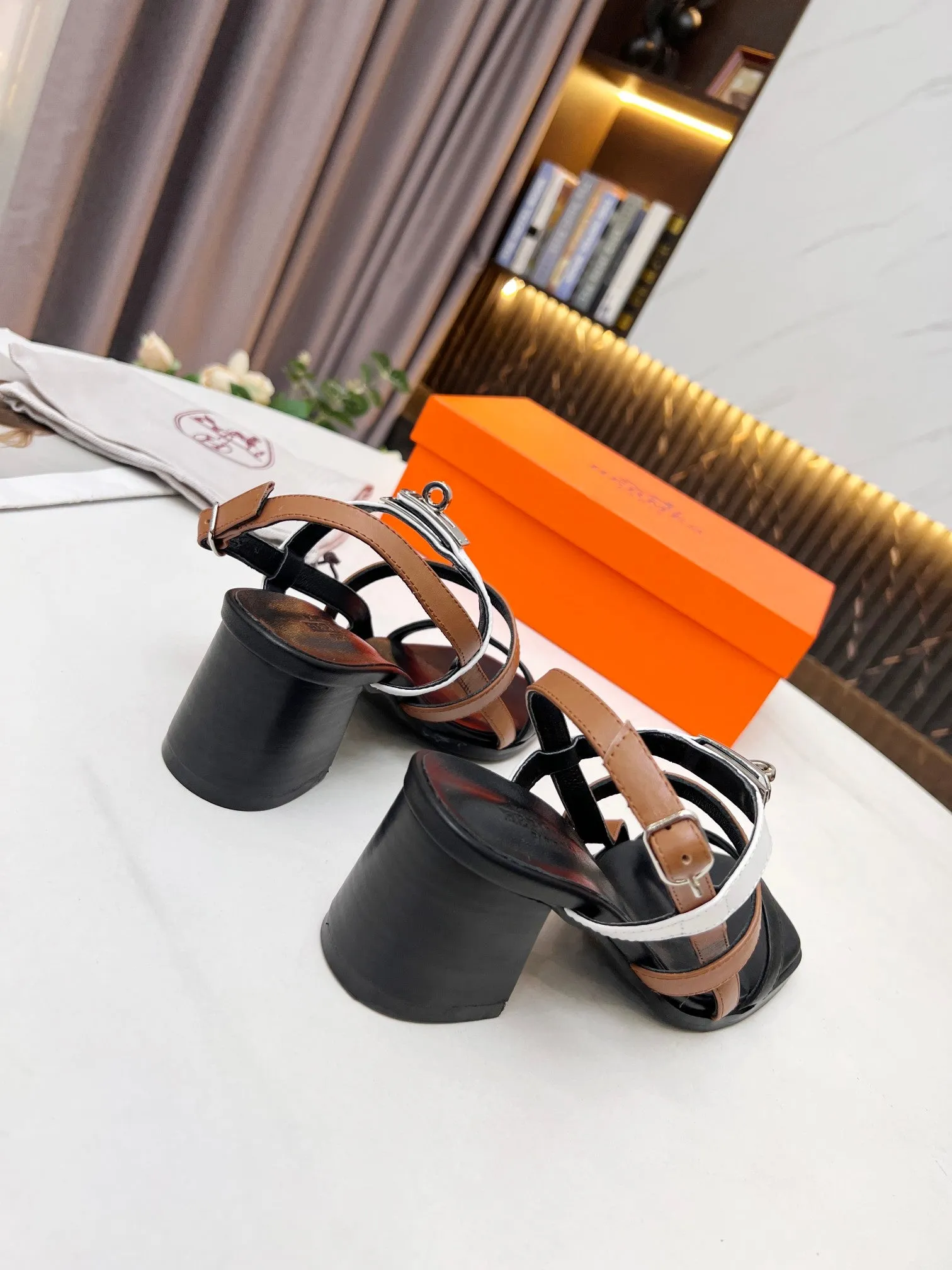 Adjustable Wedges New Hermes HIGH HEELS 034