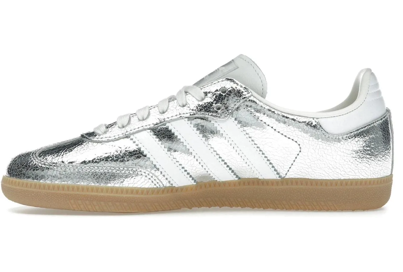 Air Core Adidas Samba OG Silver Metallic Cracked Leather