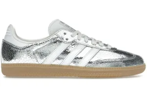 Ventilated Fit Adidas Samba OG Silver Metallic Cracked Leather