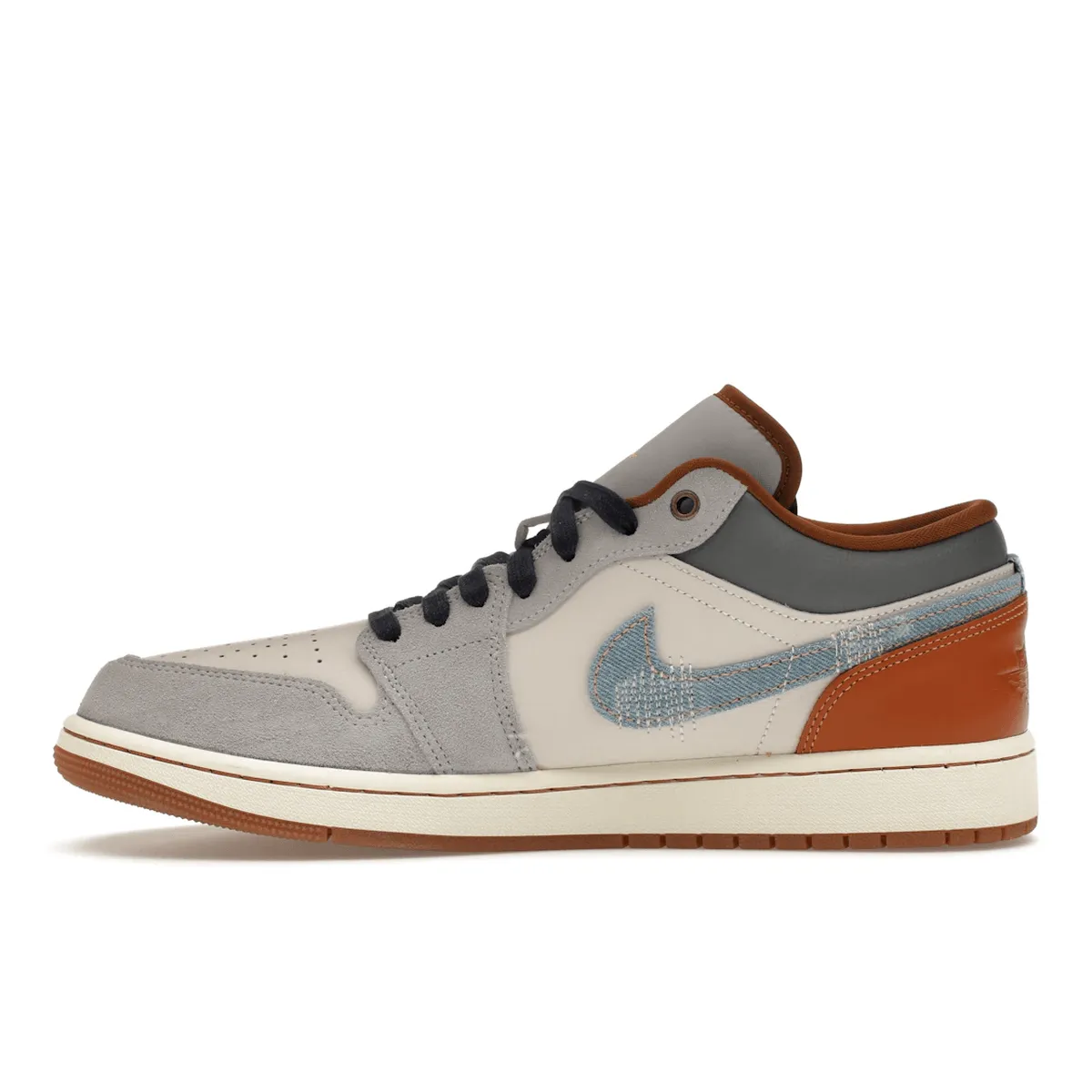 Air Jordan 1 Low SE Phantom Repaired Denim Swoosh Anti Slip Feature
