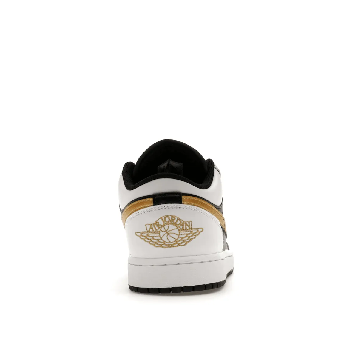 Air Jordan 1 Low White Black Metallic Gold Swoosh Max cushioning