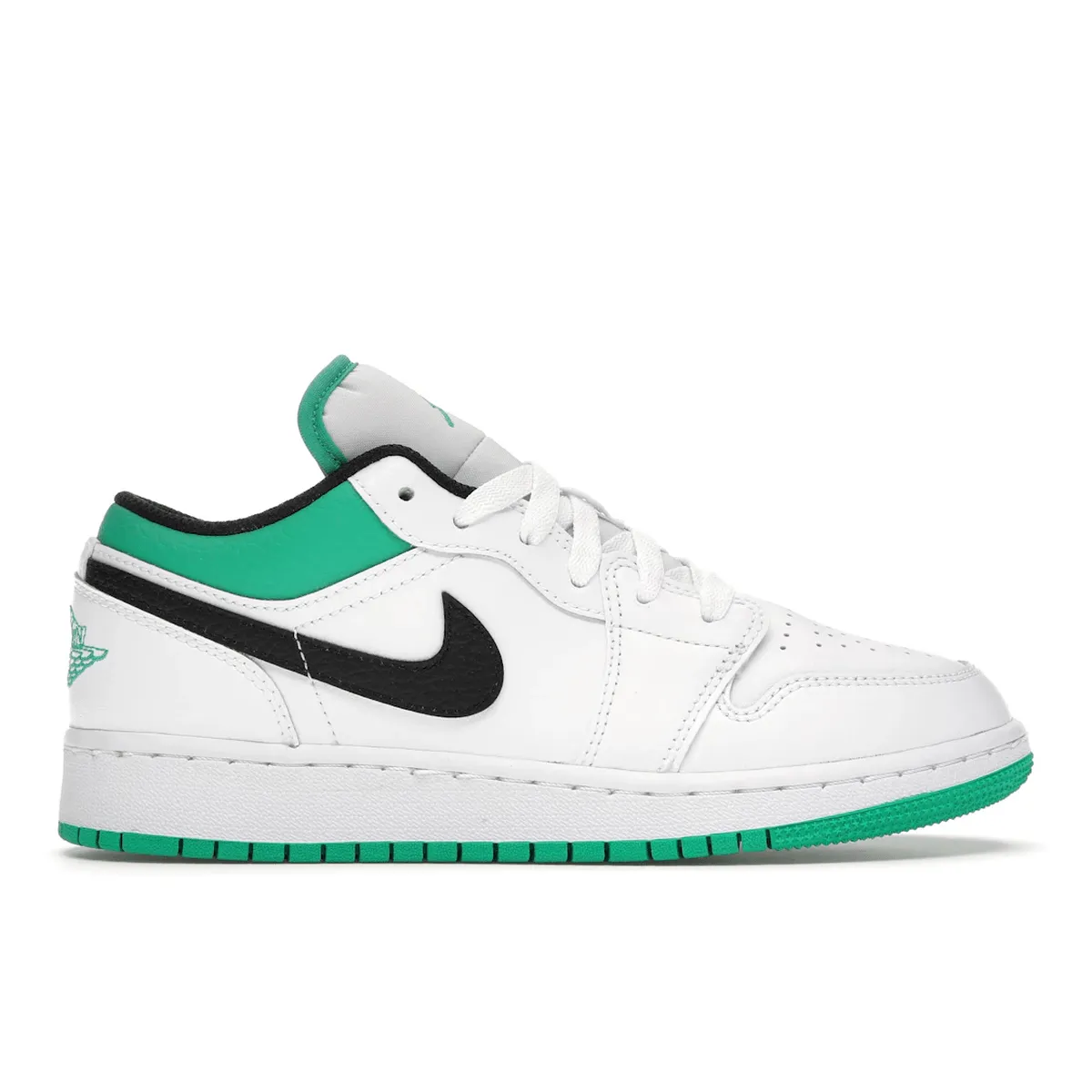 Air Jordan 1 Low White Lucky Green Tumbled Leather Comfort Inserts