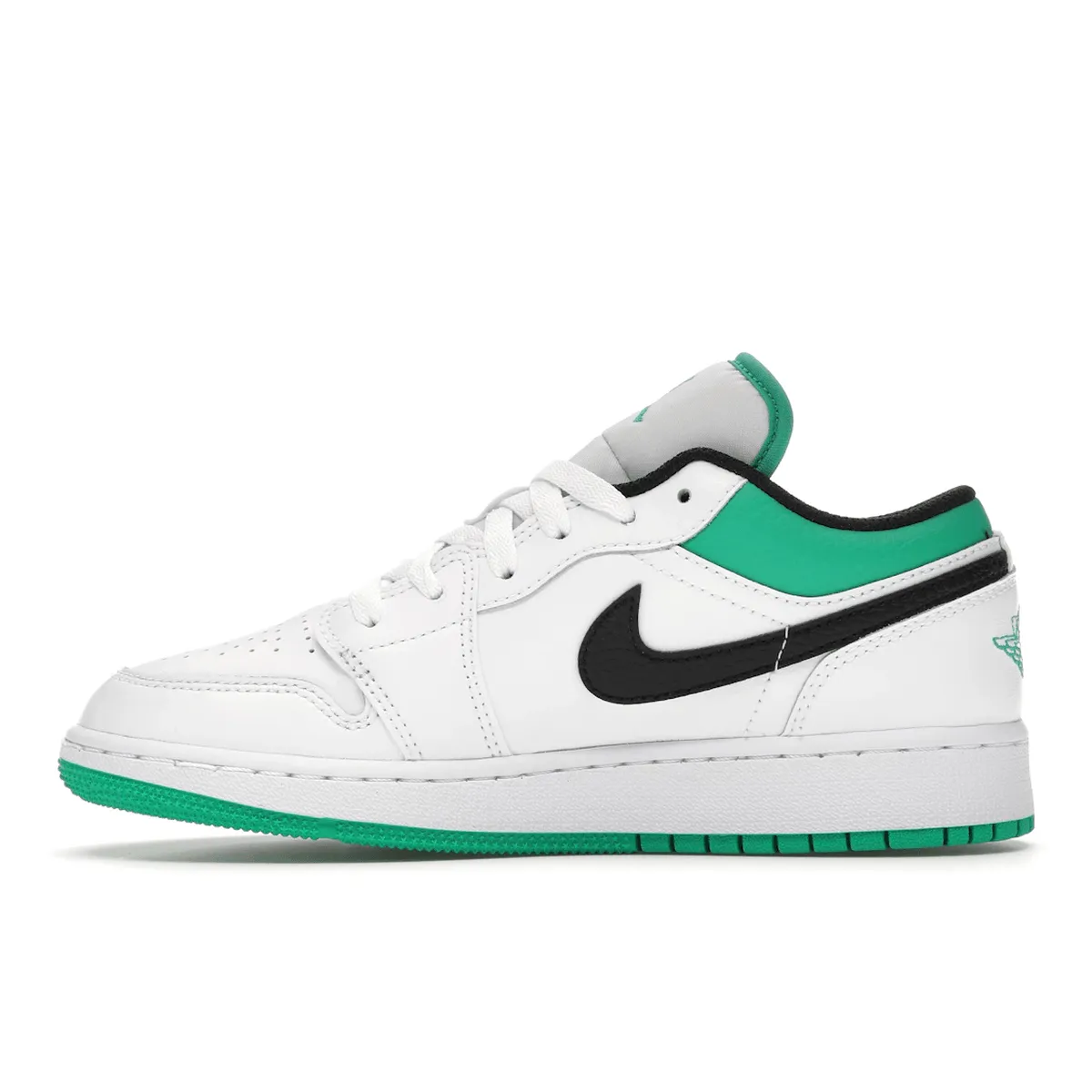 Air Jordan 1 Low White Lucky Green Tumbled Leather Comfort Inserts