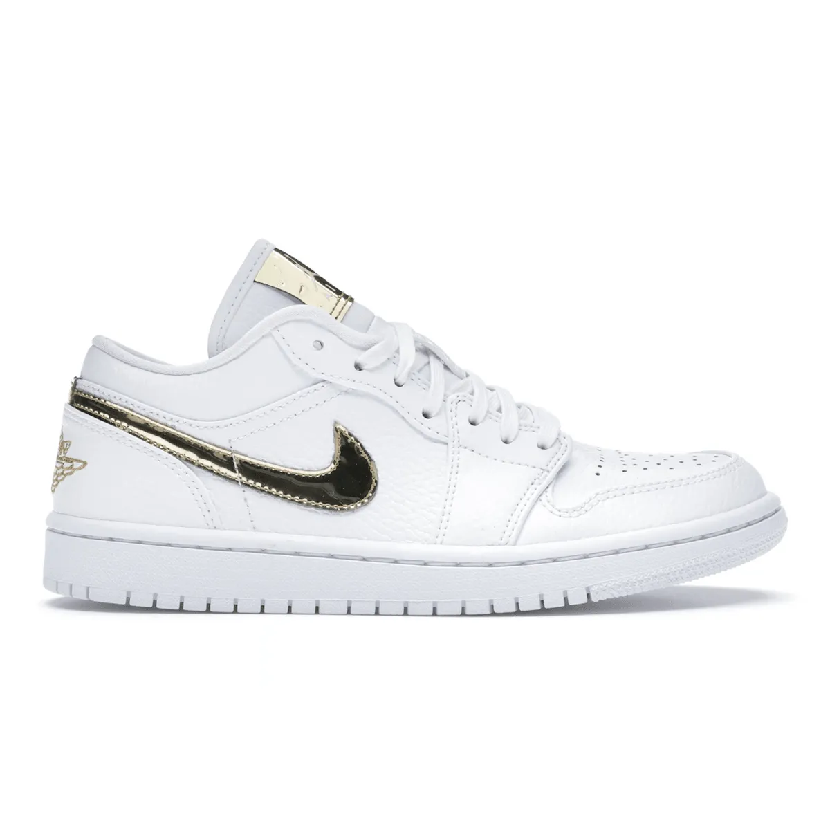 Air Jordan 1 Low White Metallic Gold Traction Fit