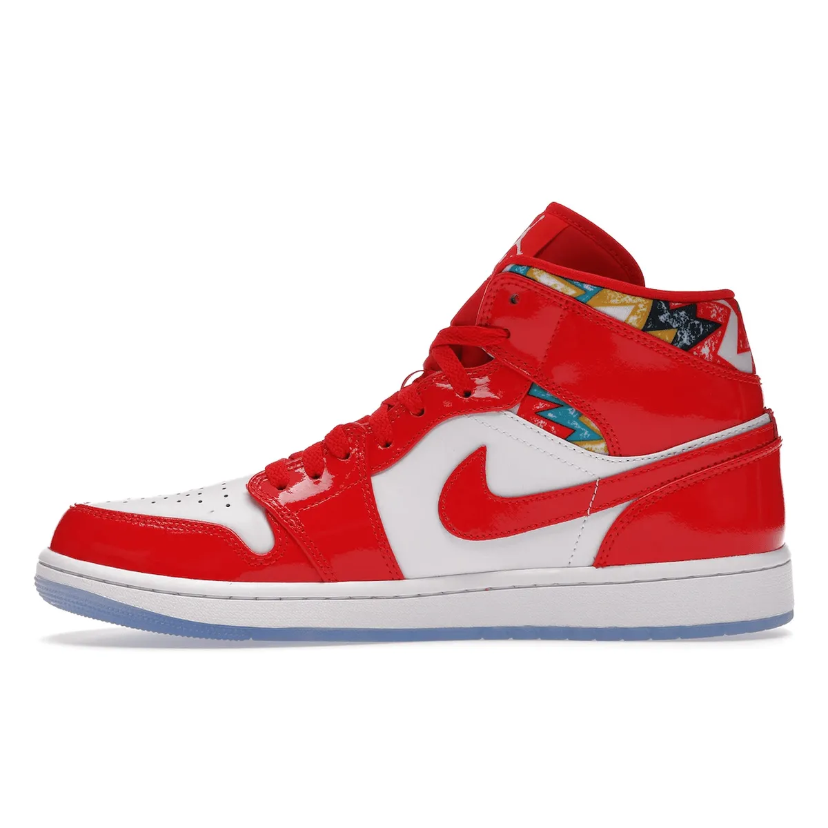 Air Jordan 1 Mid Barcelona Sweater Red Patent Breathable