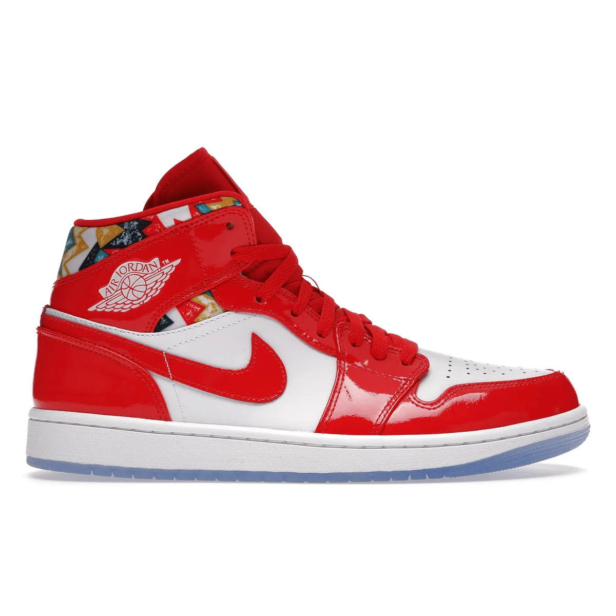 Air Jordan 1 Mid Barcelona Sweater Red Patent Breathable
