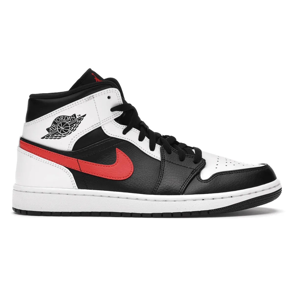 Air Jordan 1 Mid Black Chile Red White High Impact Support