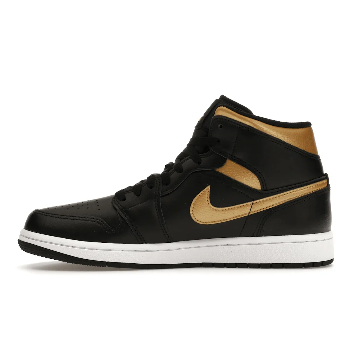 Air Jordan 1 Mid Black Metallic Gold Soft Material