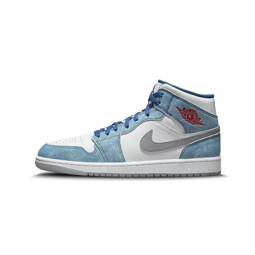Air Jordan 1 Mid French Blue Fire Red Road Tested