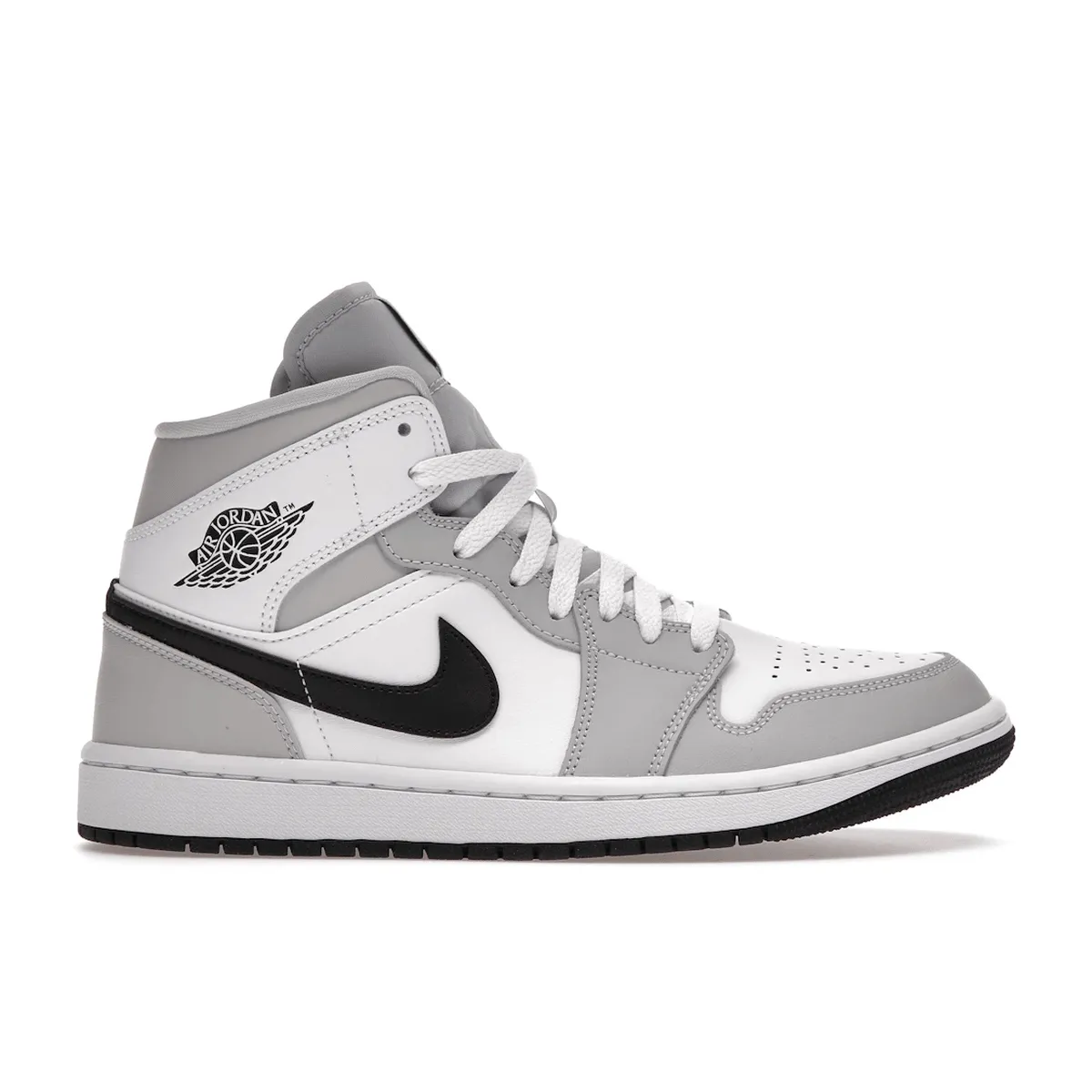 Comfortable Elastic Straps Grip Focused Layer Air Jordan 1 Mid Light Smoke Grey