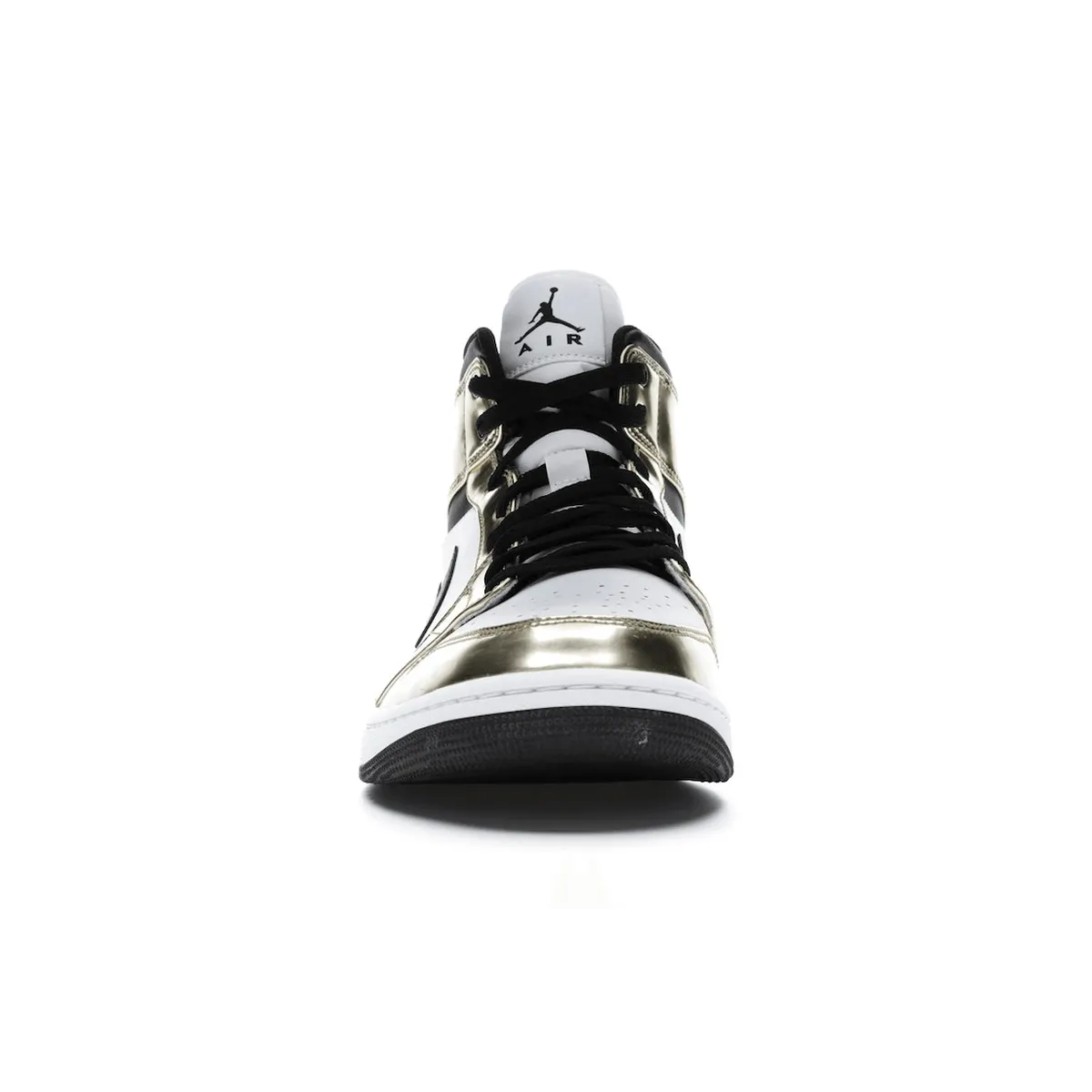 Air Jordan 1 Mid Metallic Gold Black White Footwork Enhanced Sole