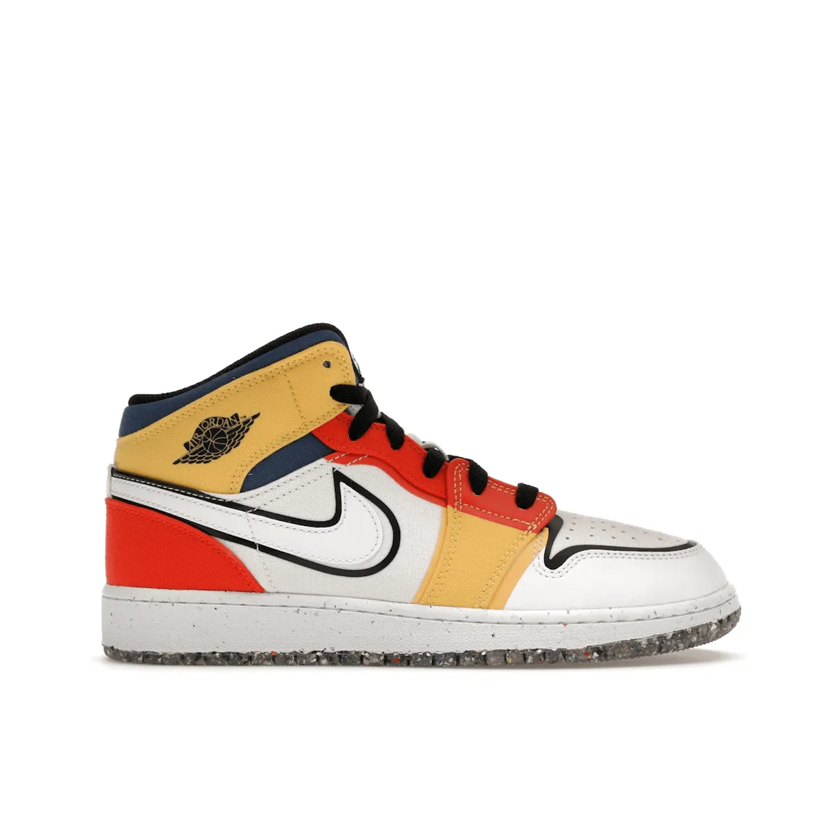 Court Style Comfort Ergonomic Design Air Jordan 1 Mid Multi-Color Canvas