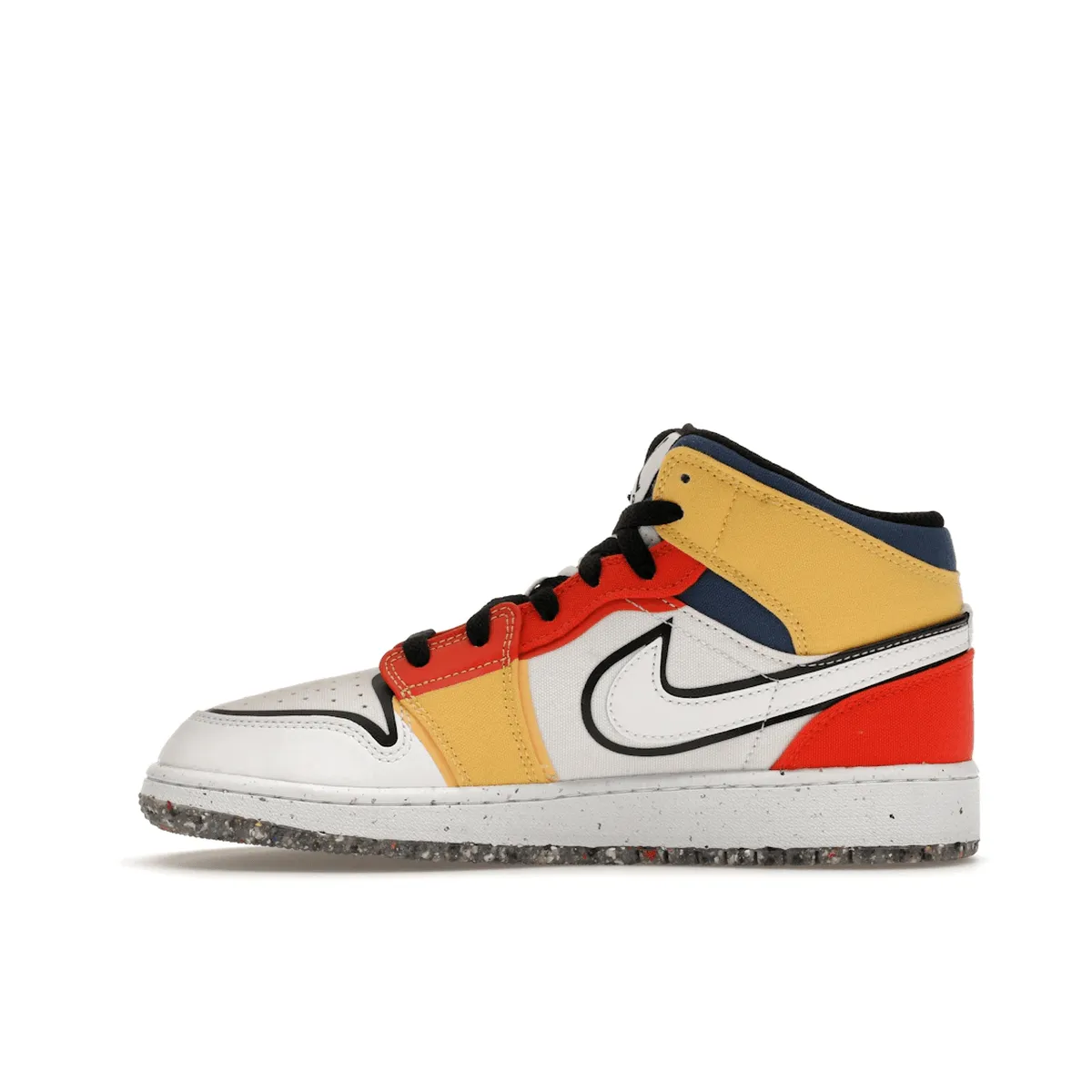 Air Jordan 1 Mid Multi-Color Canvas Sneakers Zip Up