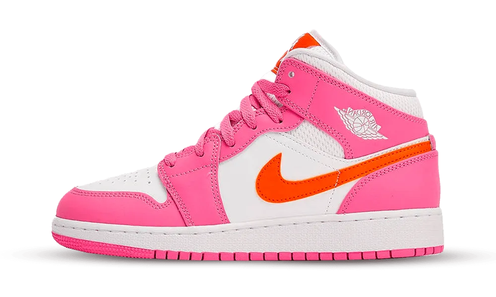 Air Jordan 1 Mid Pinksicle Safety Orange Responsive Midsole