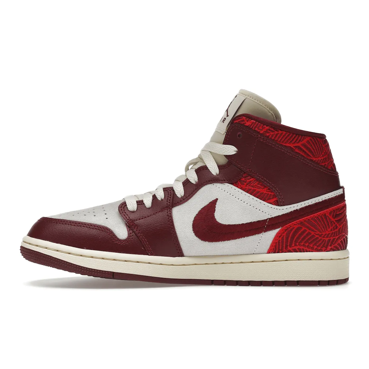 Air Jordan 1 Mid SE Tiki Leaf Team Red Foam Line Structure