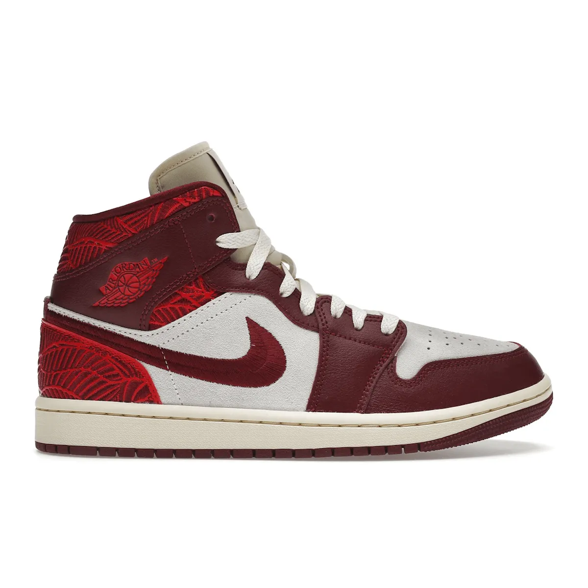 Air Jordan 1 Mid SE Tiki Leaf Team Red Foam Line Structure