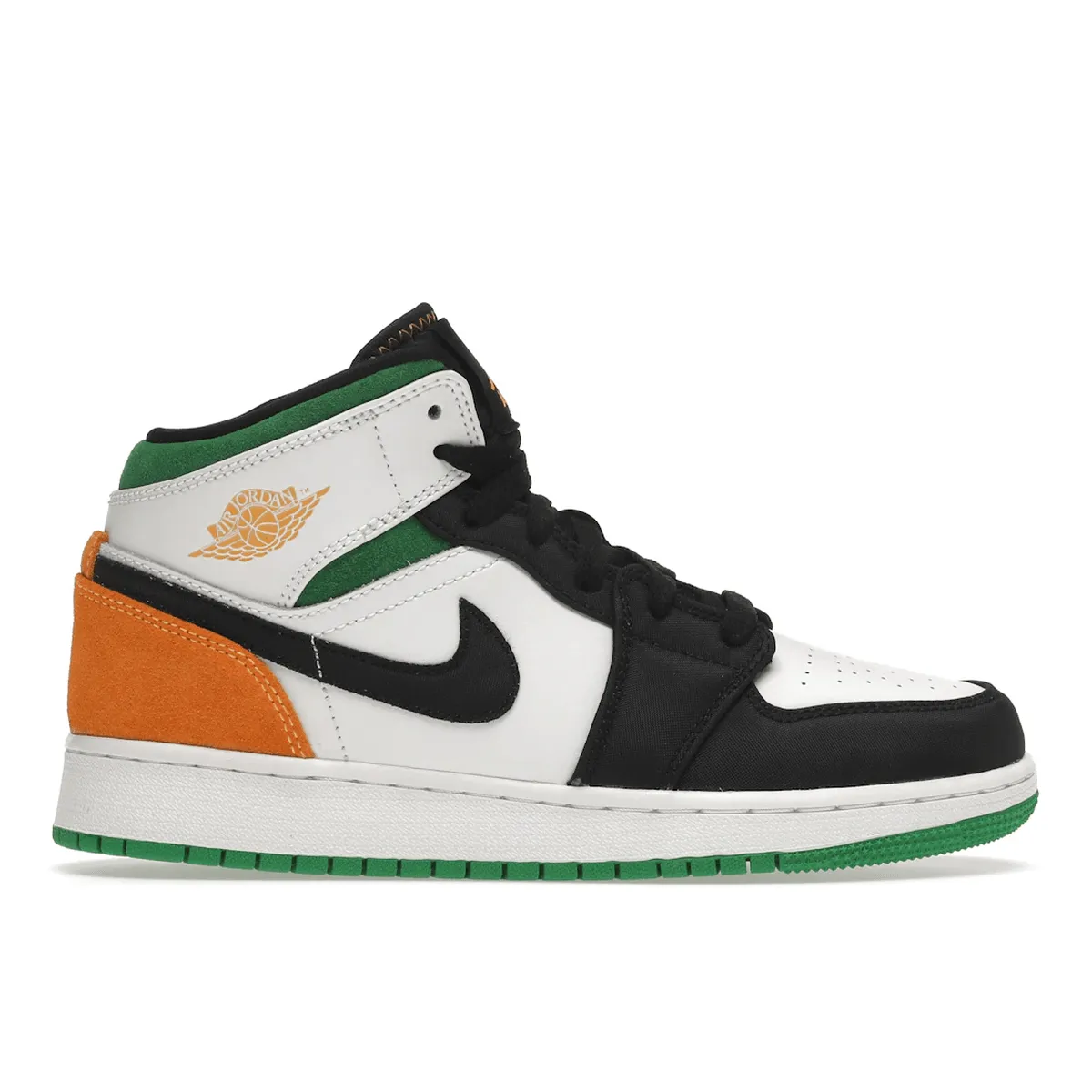 Air Jordan 1 Mid SE White Laser Orange Lucky Green Dynamic Reach