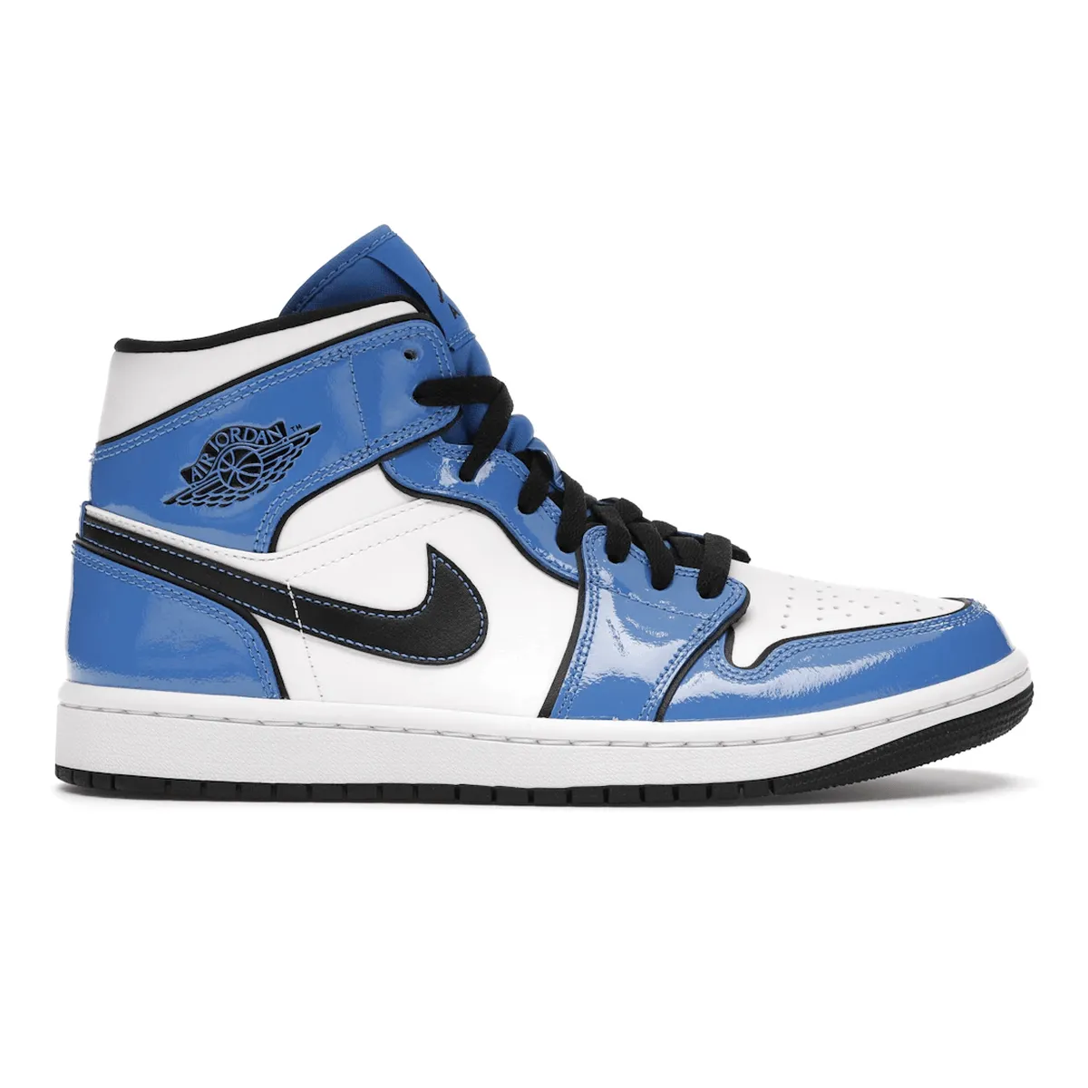 Air Jordan 1 Mid Signal Blue Canvas Upper