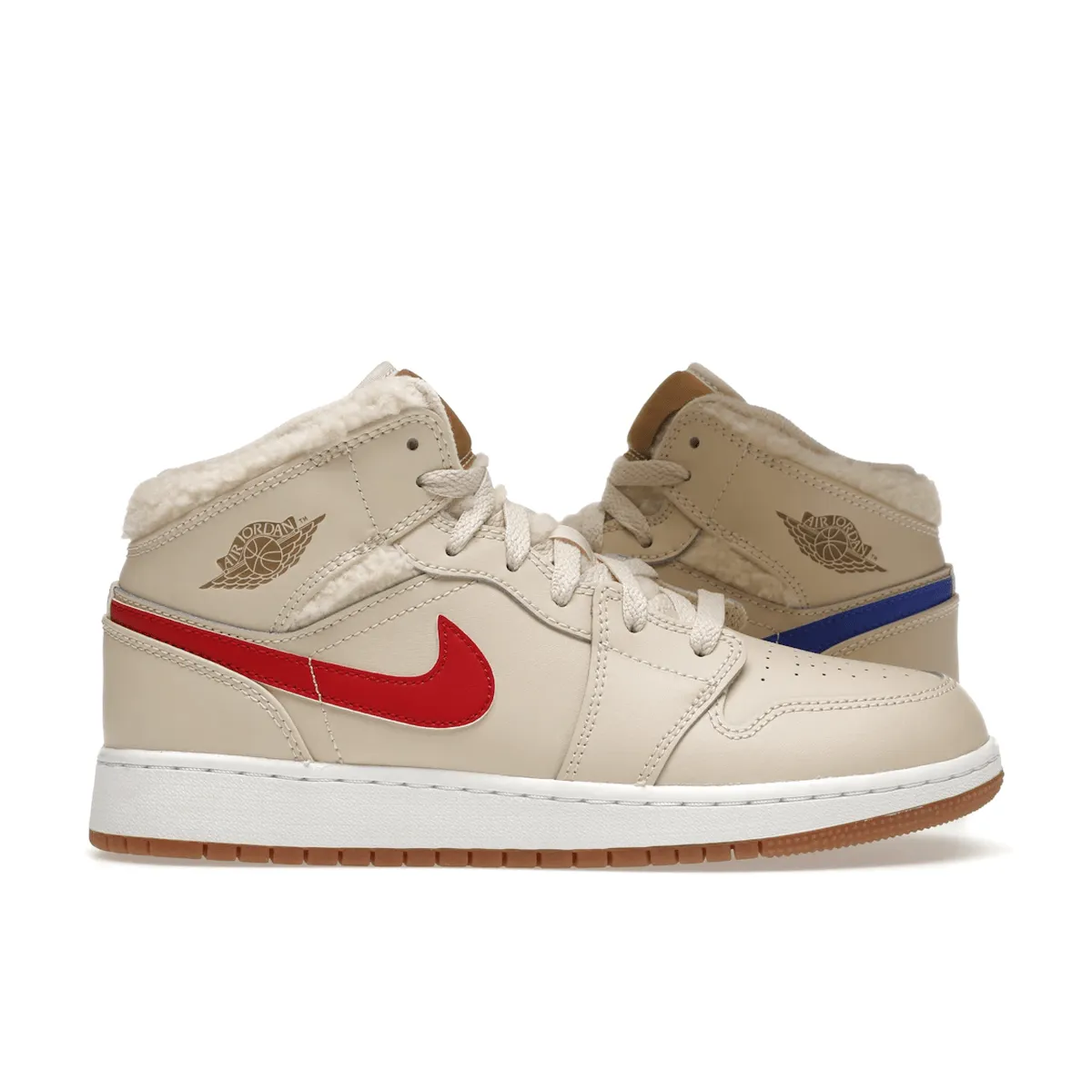 Air Jordan 1 Mid Utility Fleece Pearl White Soft Lining