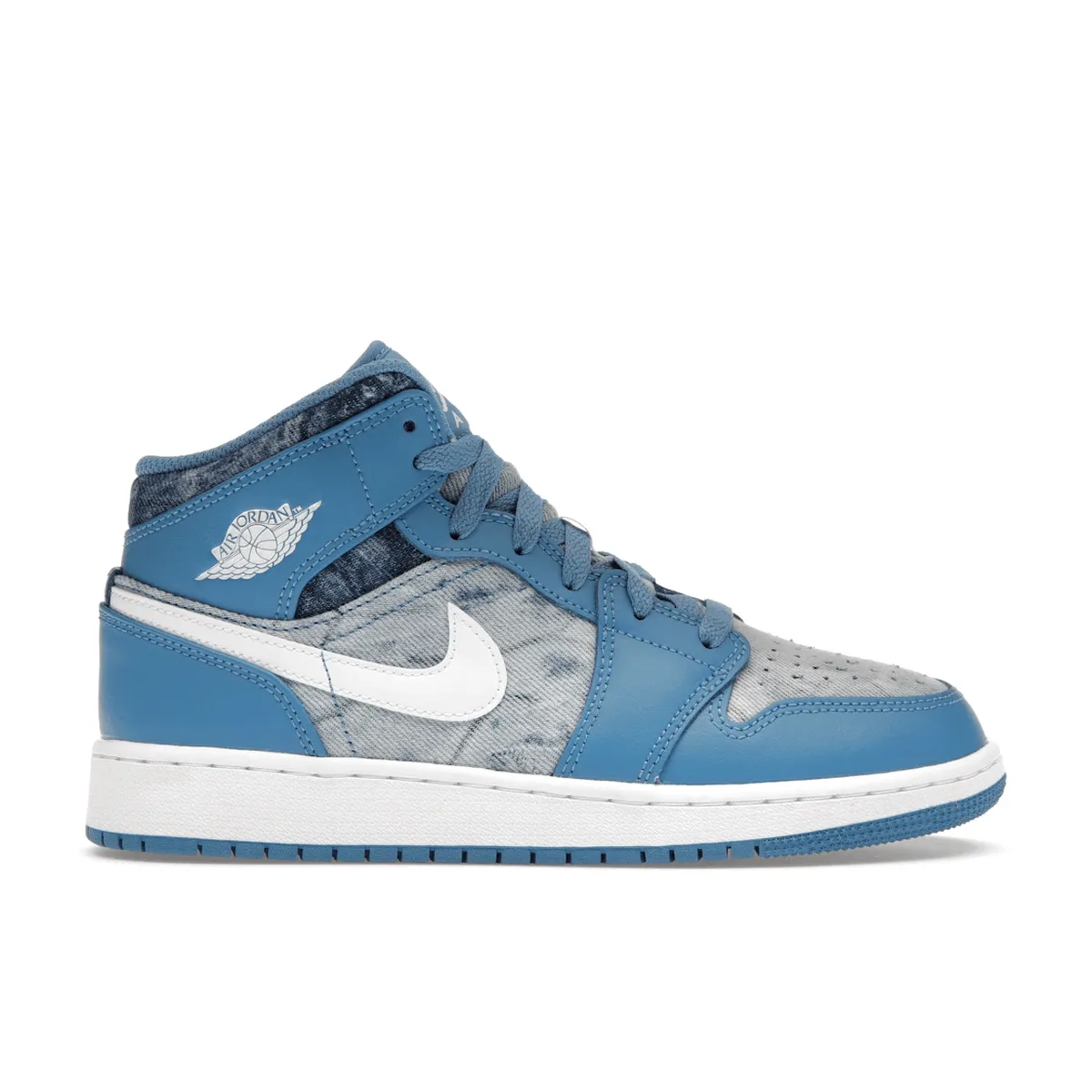 Sneakers Flexibility Court Traction Boost Air Jordan 1 Mid Washed Denim