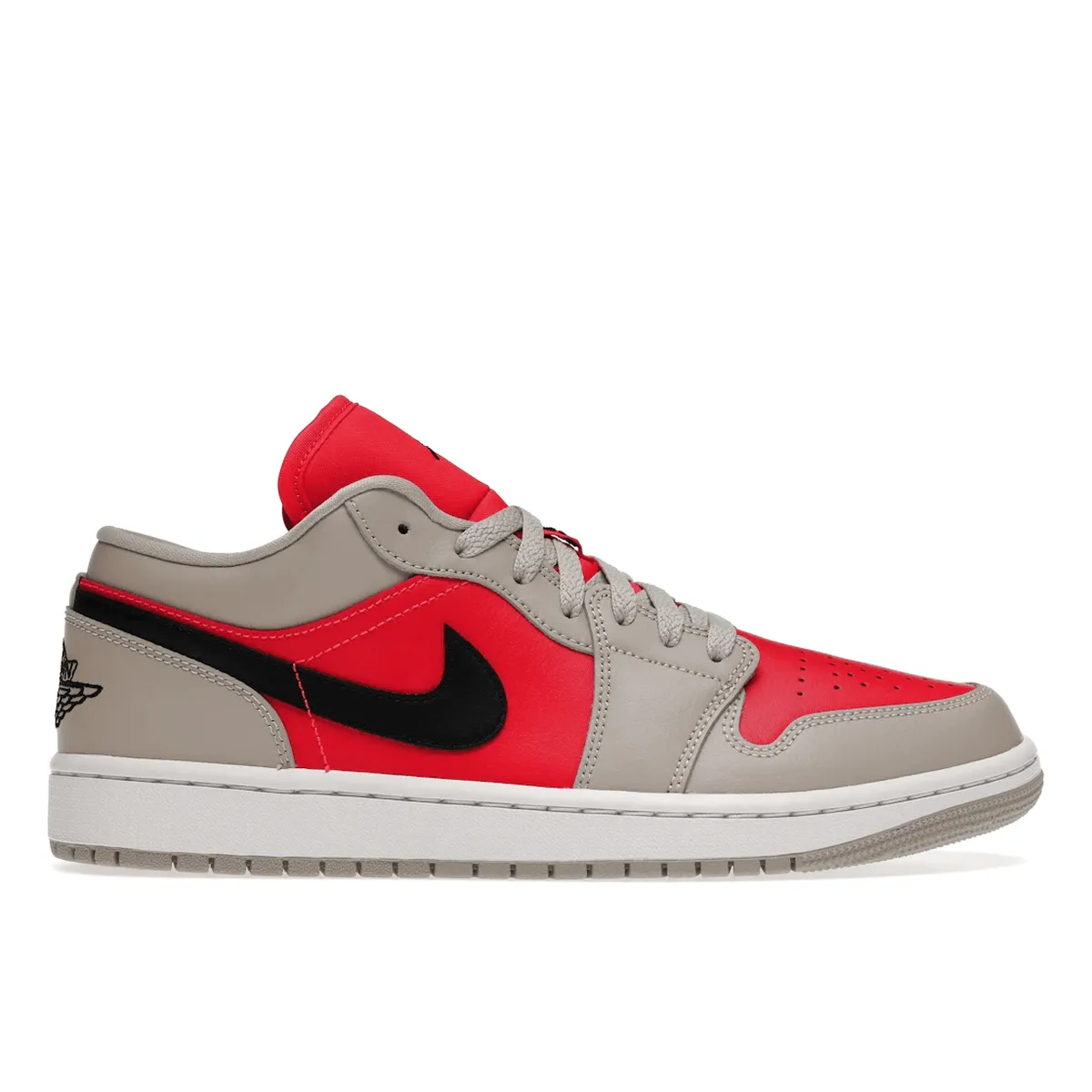 Air Jordan 1 Retro Low Light Iron Ore Siren Red Velcro Closure Trail Running