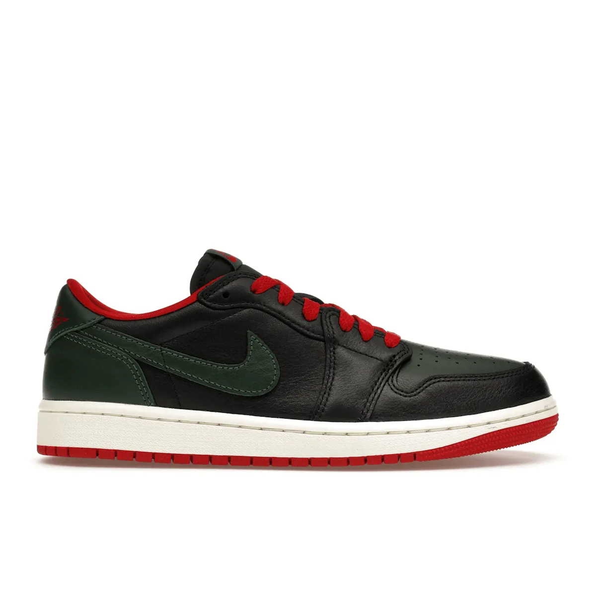 Air Jordan 1 Retro Low OG Gorge Green Varsity Red Sneakers Easy On Off Comfortable Zippers