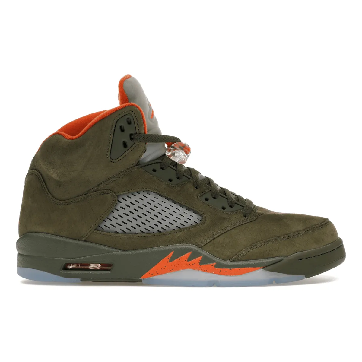 Sneakers Leather Upper Ankle Support Air Jordan 5 Retro Olive
