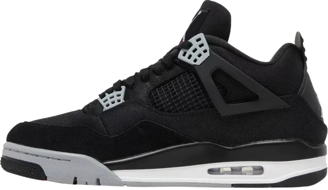 AJ 4 Retro Black Canvas Durable Material