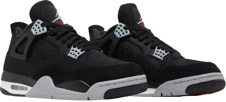 AJ 4 Retro Black Canvas Durable Material