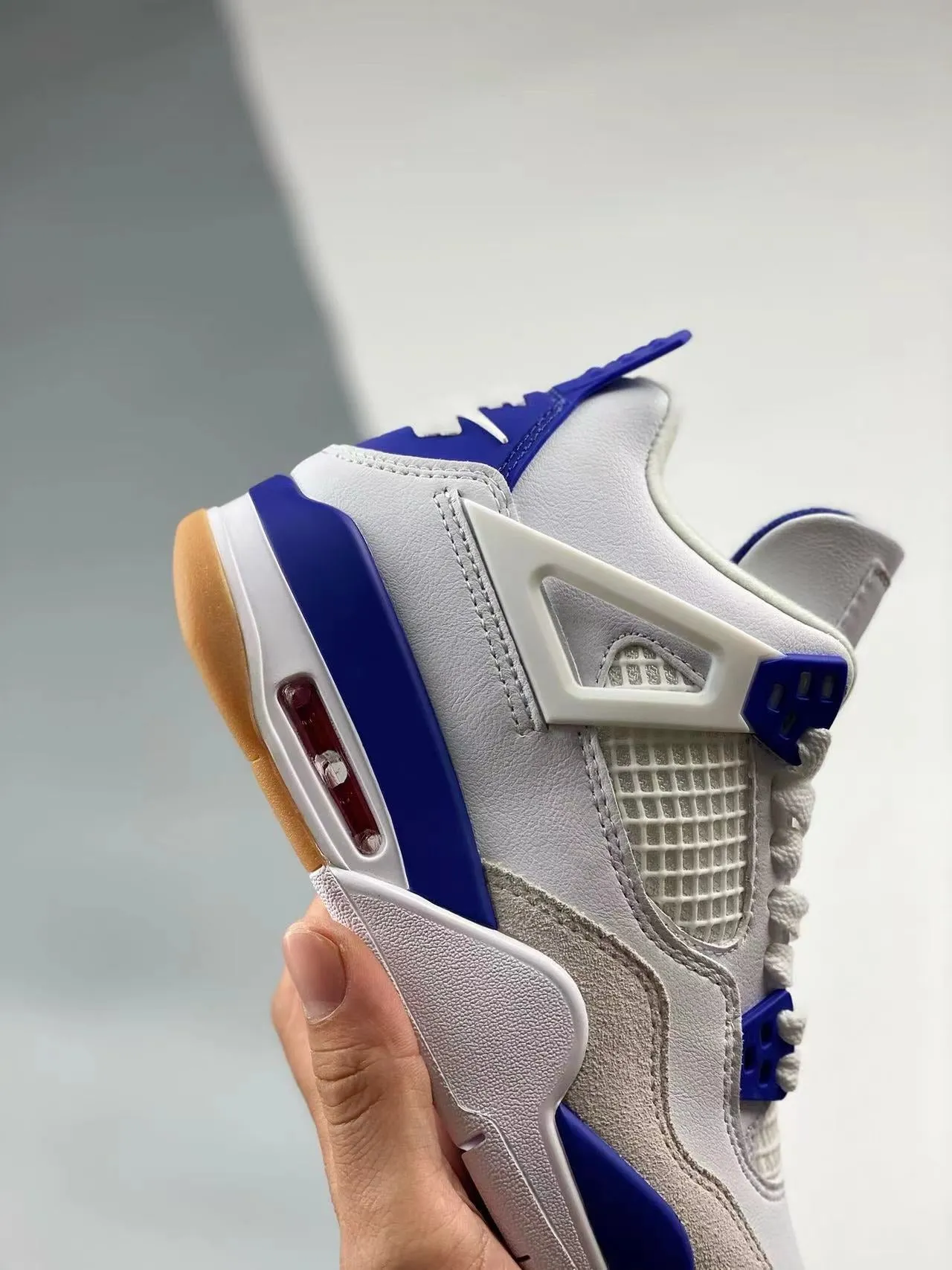 AJ 4 SB Summit White/Navy Minimal Fit