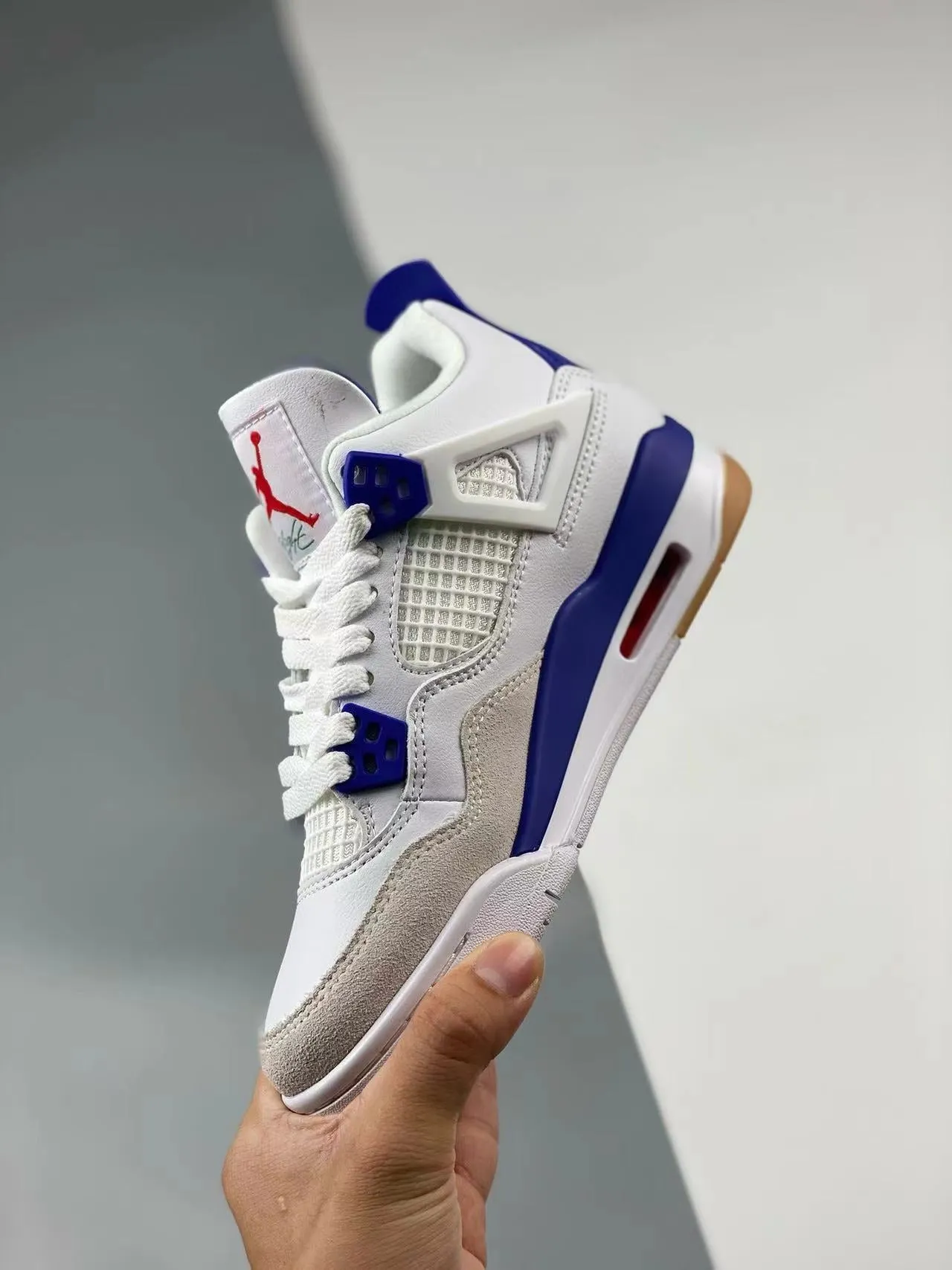 AJ 4 SB Summit White/Navy Minimal Fit