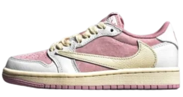 Soft-touch design AJ1 Low Travis Scott Shy Pink