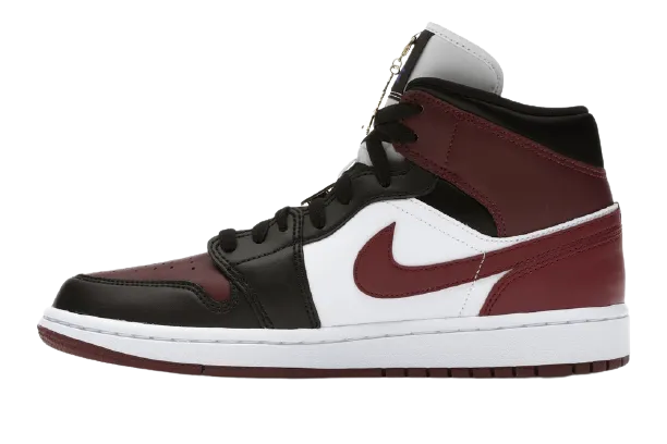 AJ1 Mid Black Dark Beetroot Move With Ease