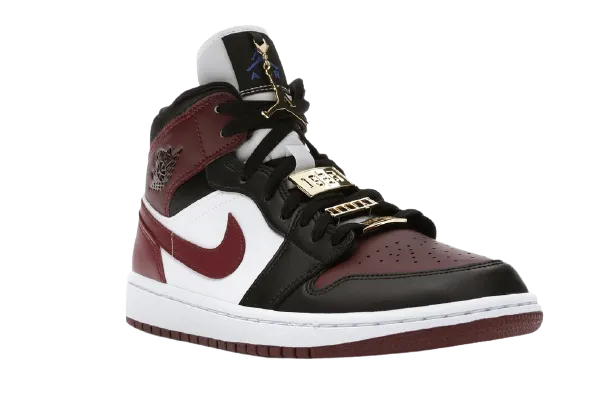 AJ1 Mid Black Dark Beetroot Move With Ease