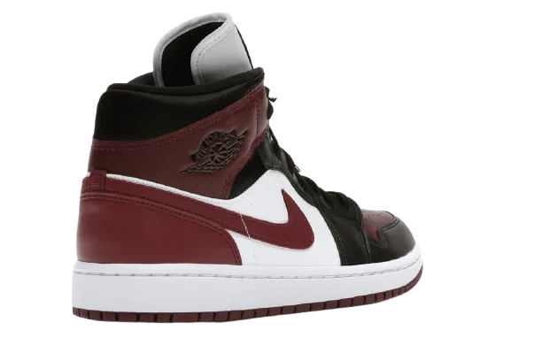 AJ1 Mid Black Dark Beetroot Move With Ease