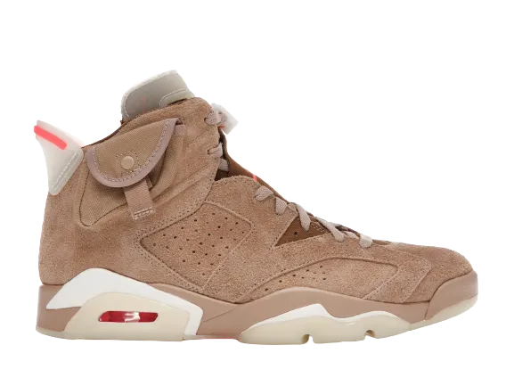 Cushioned Support Pose Time AJ6 X Travis Scott British Khaki