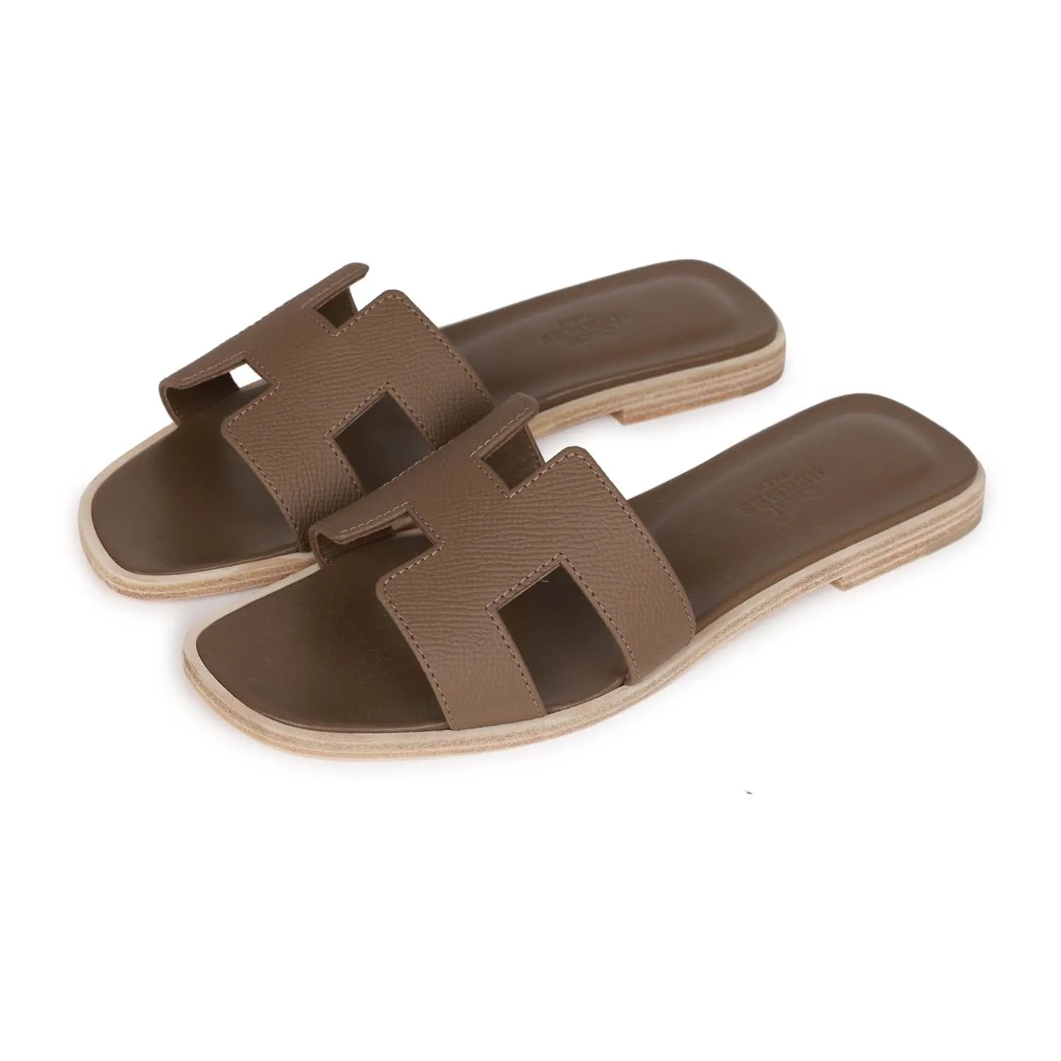 All Day Hermes Oran Sandals Etoupe Epsom 35
