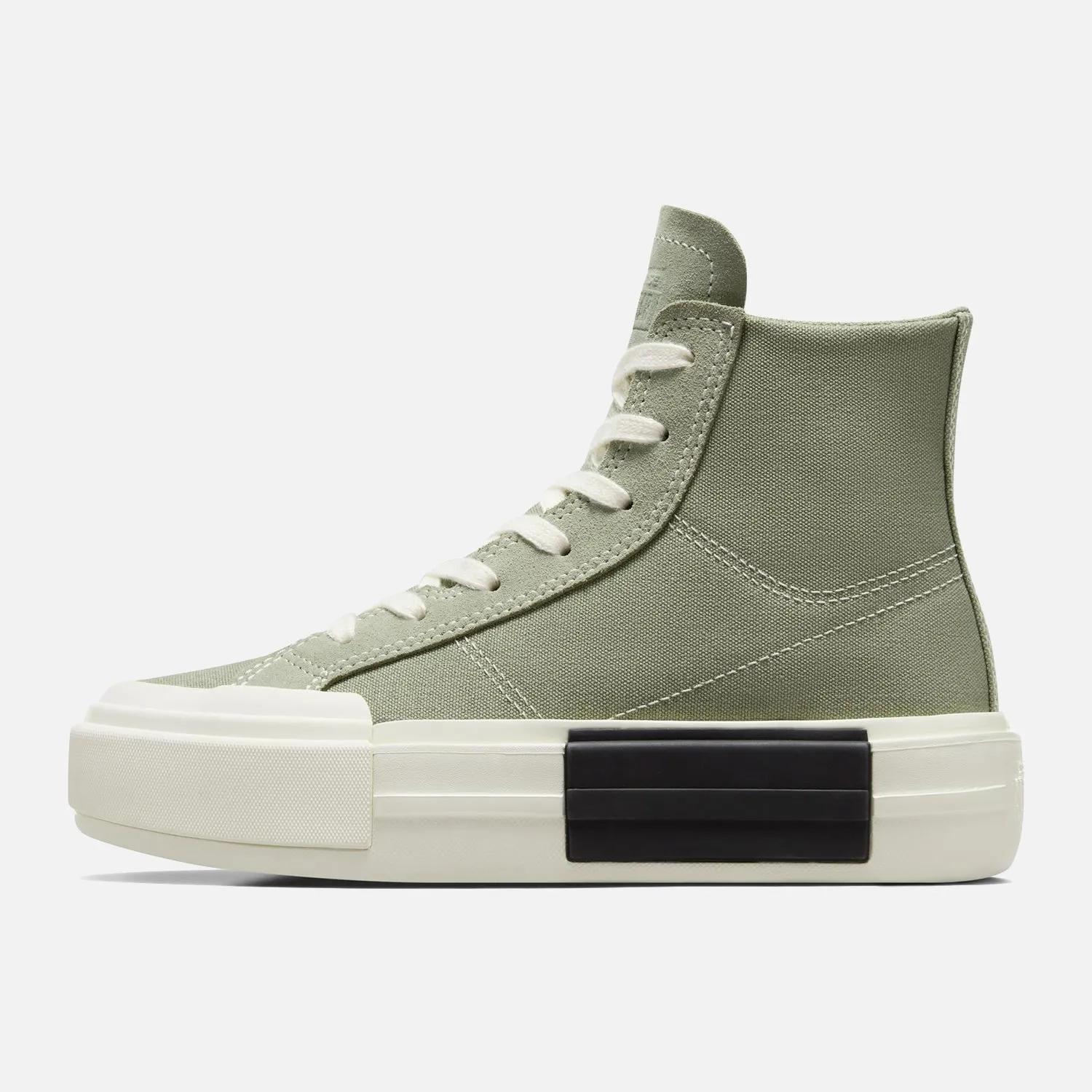 Converse Chuck Taylor Cruise Lift Platform Hi Olive running on a clay track shoes running - challenge